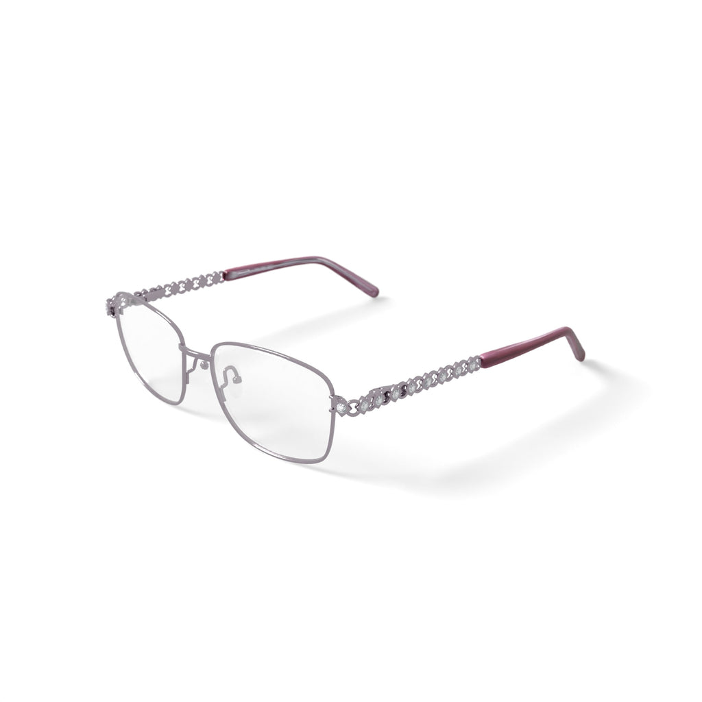 Madison Avenue Women's MAL109 Square Prescription Eyeglasses with Case, Shiny Blush