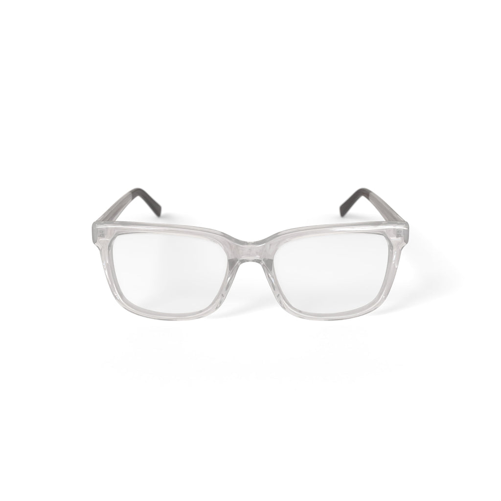 Mens HV725 Square Prescription Eyeglasses with Case, Crystal