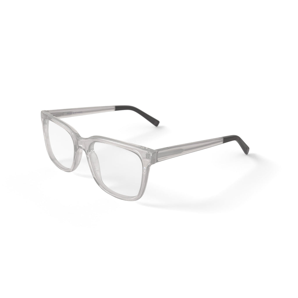 Mens HV725 Square Prescription Eyeglasses with Case, Crystal