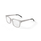 Mens HV725 Square Prescription Eyeglasses with Case, Crystal