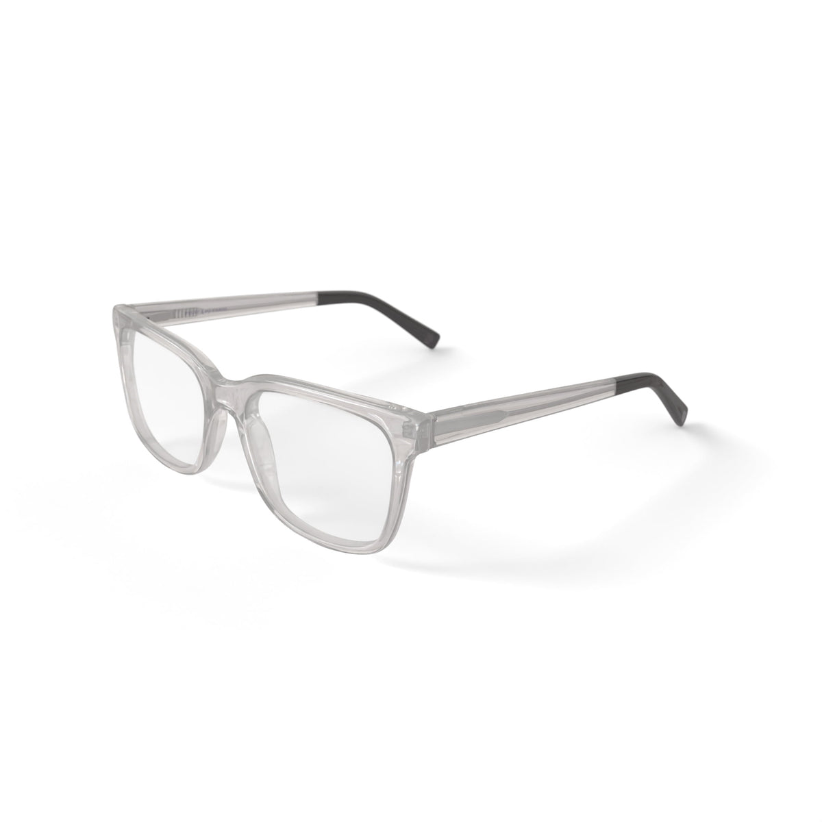 Mens HV725 Square Prescription Eyeglasses with Case, Crystal