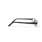 Men's Major Rectangular Prescription Eyeglasses with Case, Dark Gunmetal