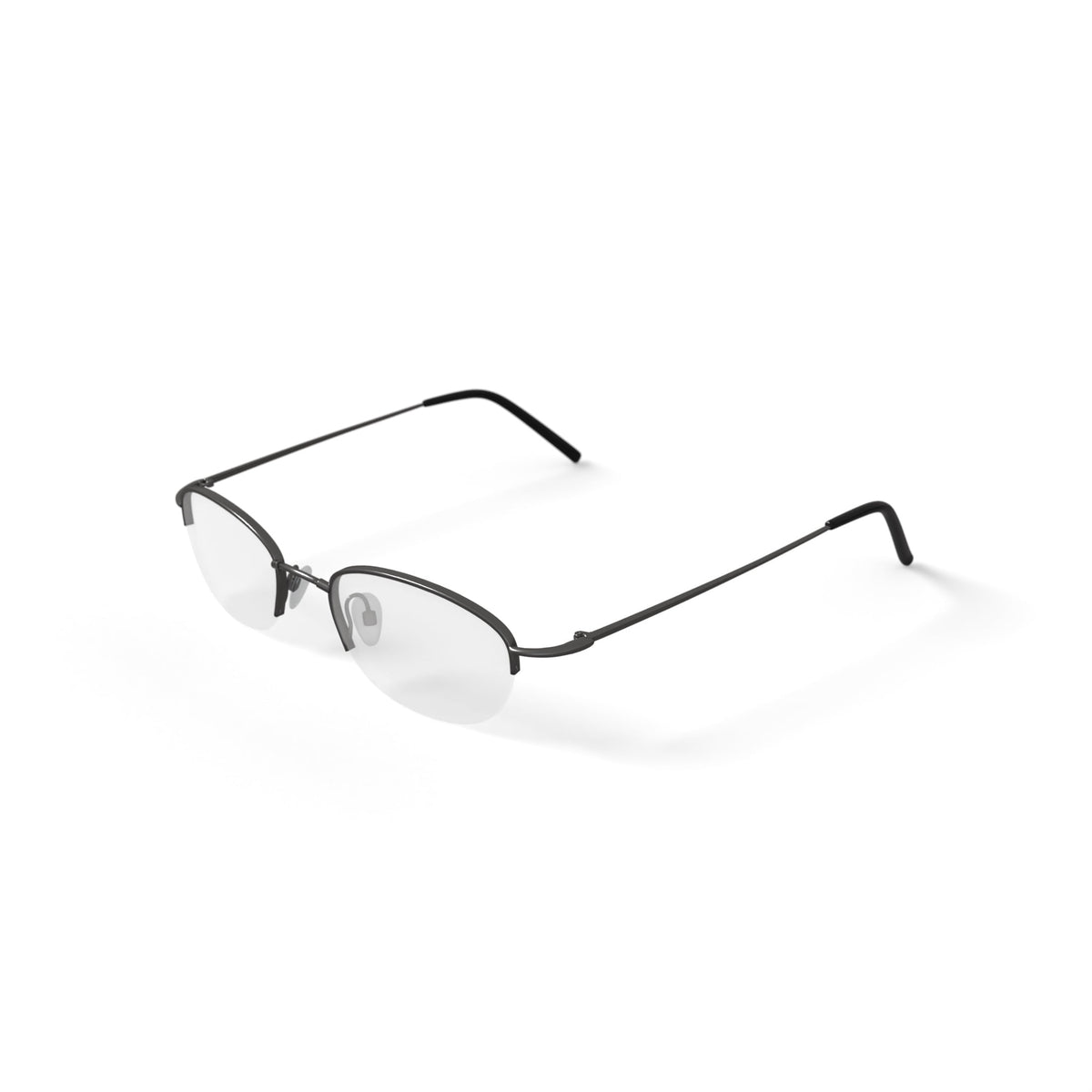 TiFlex Men's T1518 Oval Oval Prescription Eyeglasses with Case, Dark Pewter