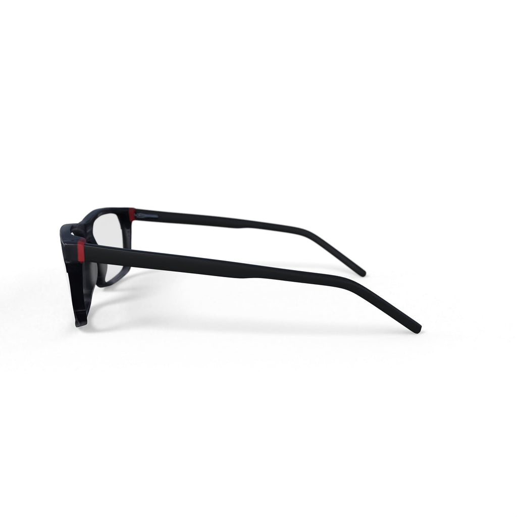 Men's Matt Rectangular Prescription Eyeglasses with Case, Gray