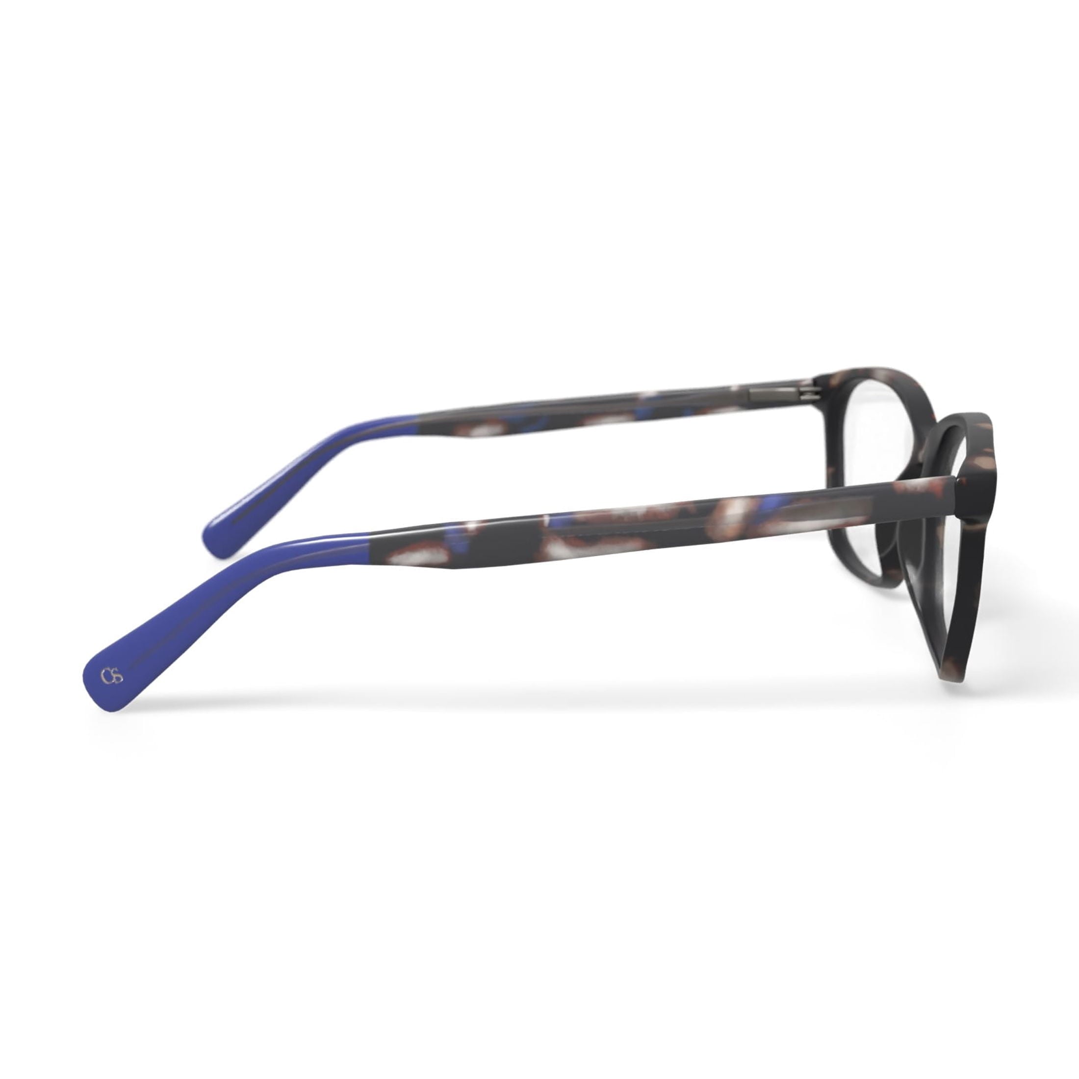 Women's Mckayla Square Prescription Eyeglasses with Case, Tortoise Blue