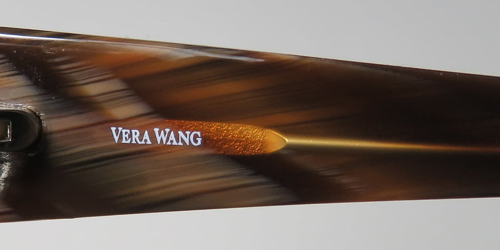 NEW VERA WANG V160 WOMENS/LADIES DESIGNER FULL-RIM CRYSTAL / BROWN GORGEOUS PLASTIC ARMS IN STYLE FRAME DEMO LENSES 50-17-130 EYEGLASSES/EYE GLASSES