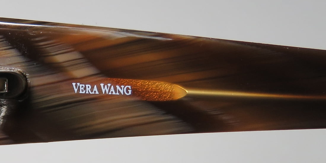 NEW VERA WANG V160 WOMENS/LADIES DESIGNER FULL-RIM CRYSTAL / BROWN GORGEOUS PLASTIC ARMS IN STYLE FRAME DEMO LENSES 50-17-130 EYEGLASSES/EYE GLASSES