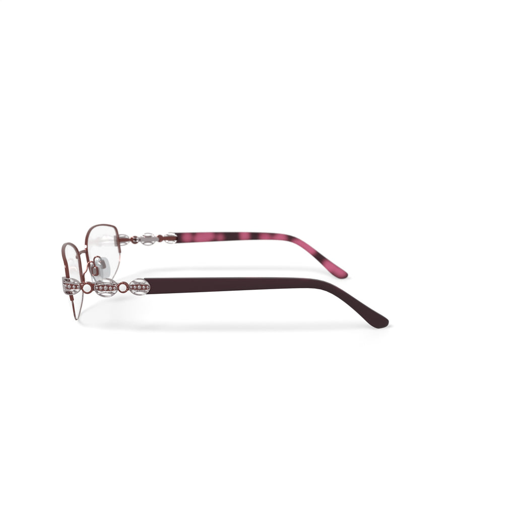 Women's M231 Oval Prescription Eyeglasses with Case, Cognac