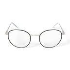 Men's BE140 Palm Round Prescription Eyeglasses with Case, Black Silver