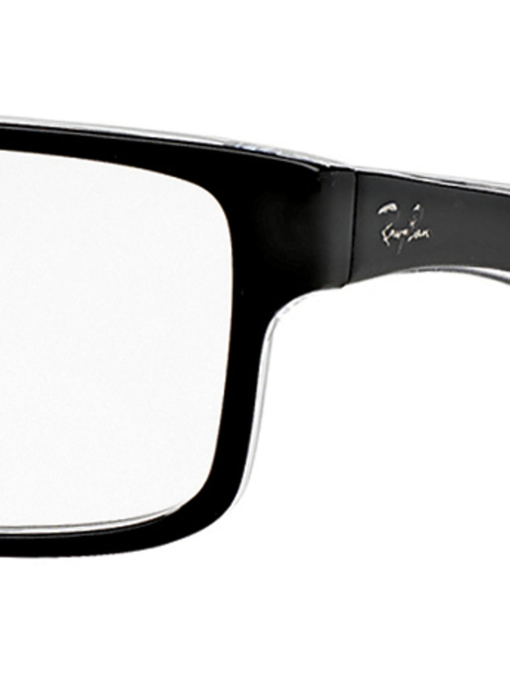  Unisex Size 54 Square RB5245 Optics Prescription Eyeglasses with Case, Black On Transparent