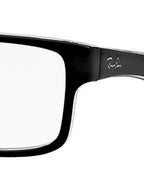  Unisex Size 54 Square RB5245 Optics Prescription Eyeglasses with Case, Black On Transparent