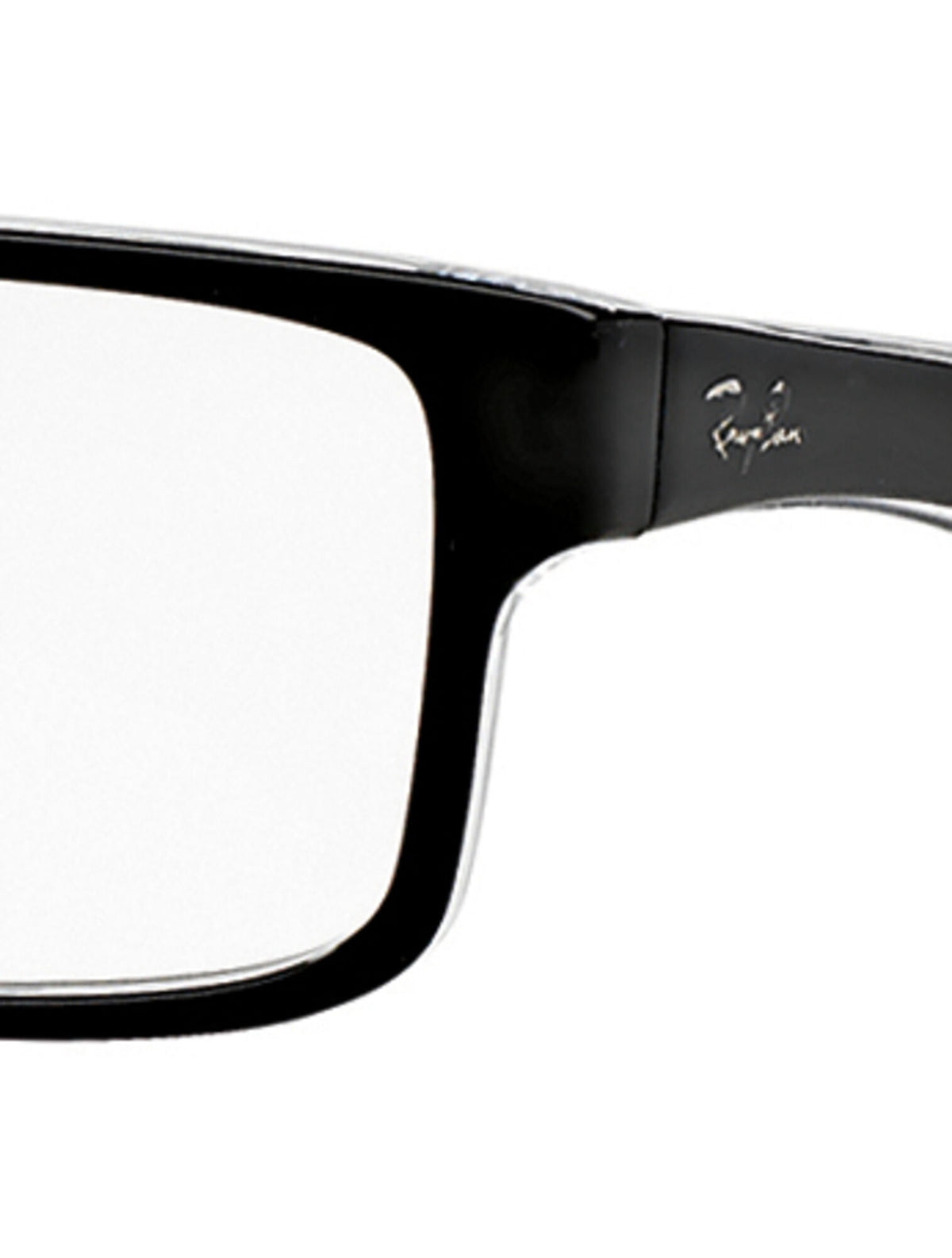  Unisex Size 54 Square RB5245 Optics Prescription Eyeglasses with Case, Black On Transparent