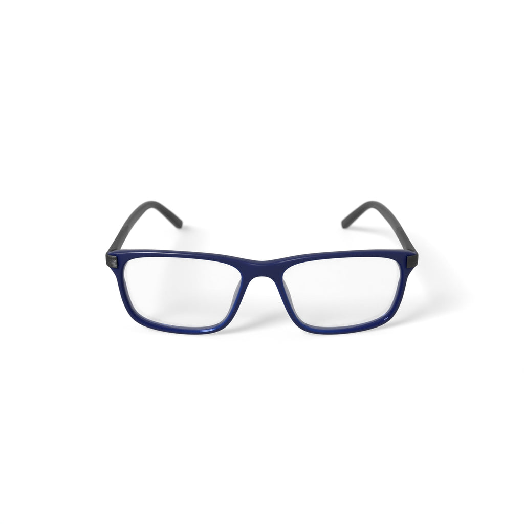 Men's M0501 Square Prescription Eyeglasses with Case, Navy Blue