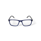 Men's M0501 Square Prescription Eyeglasses with Case, Navy Blue