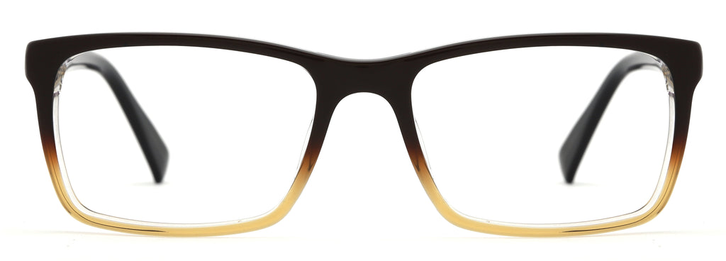 Men's SCA86AS Rectangular Prescription Eyeglasses with Case, Brown