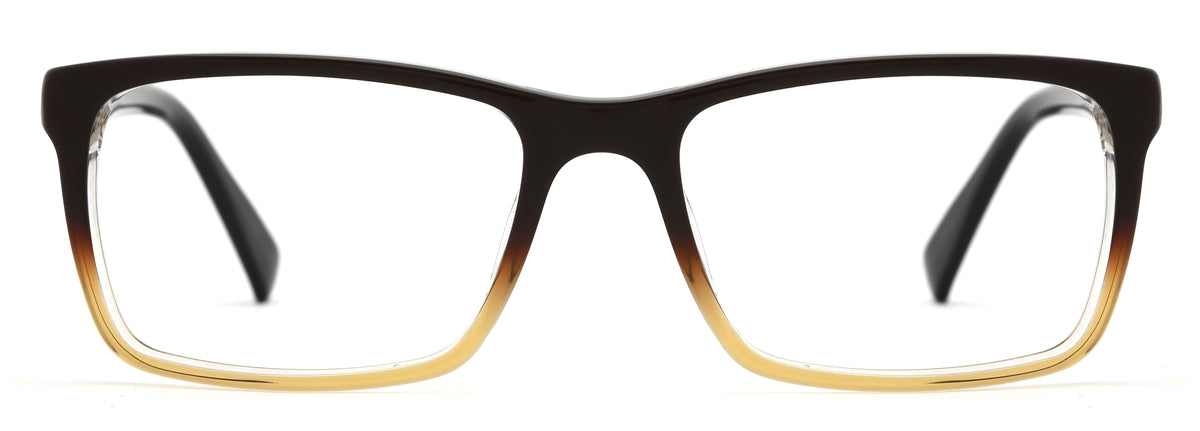 Men's SCA86AS Rectangular Prescription Eyeglasses with Case, Brown