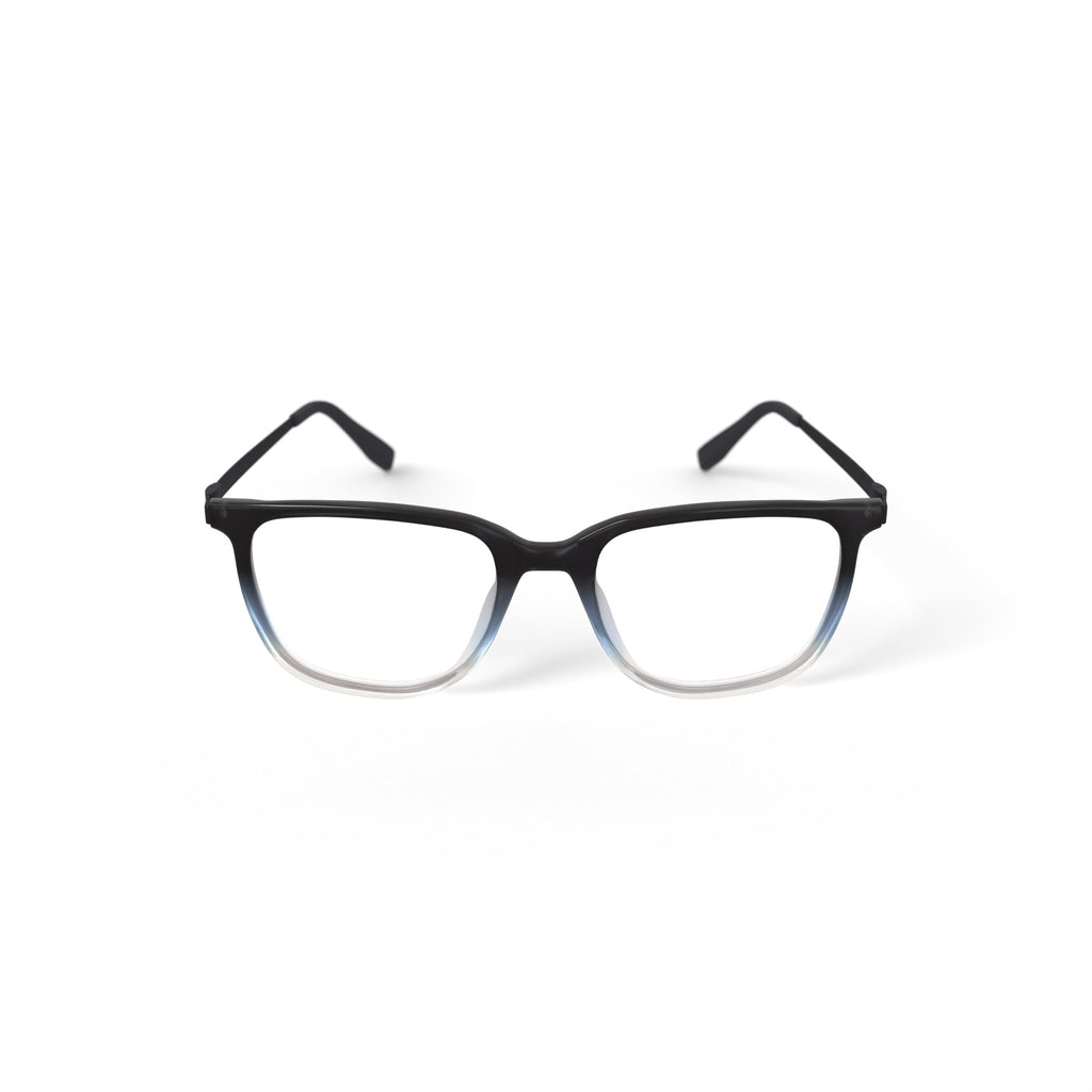 Men's Atlas Square Prescription Eyeglasses with Case, Crystal Black