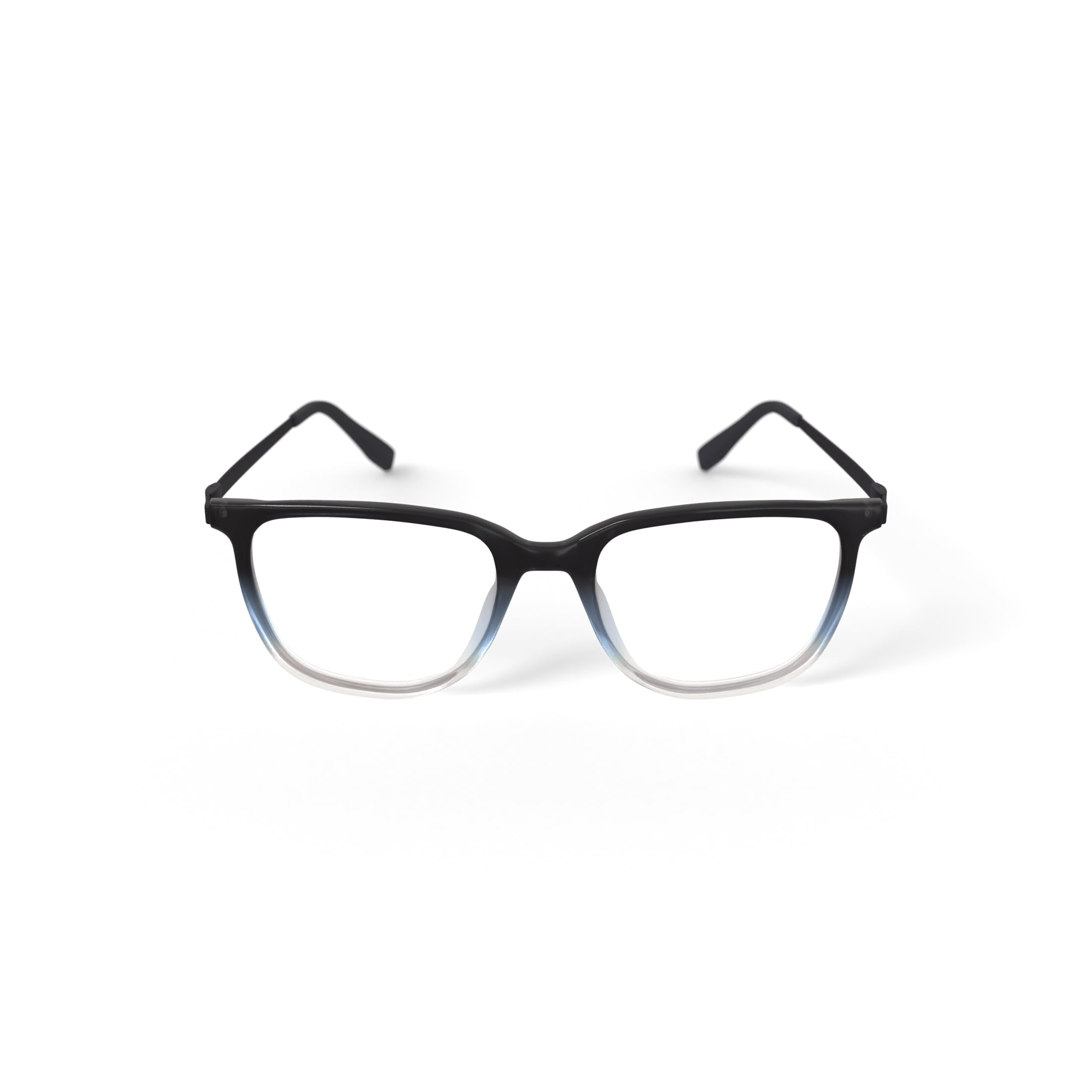 Men's Atlas Square Prescription Eyeglasses with Case, Crystal Black