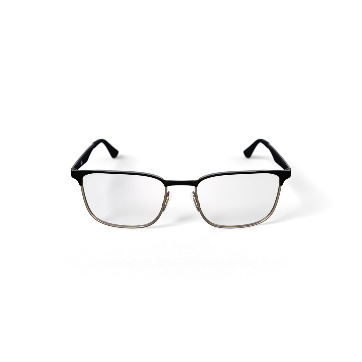  Unisex Size 54 Square Prescription Eyeglasses with Case, Black on Arista/Demo Lens