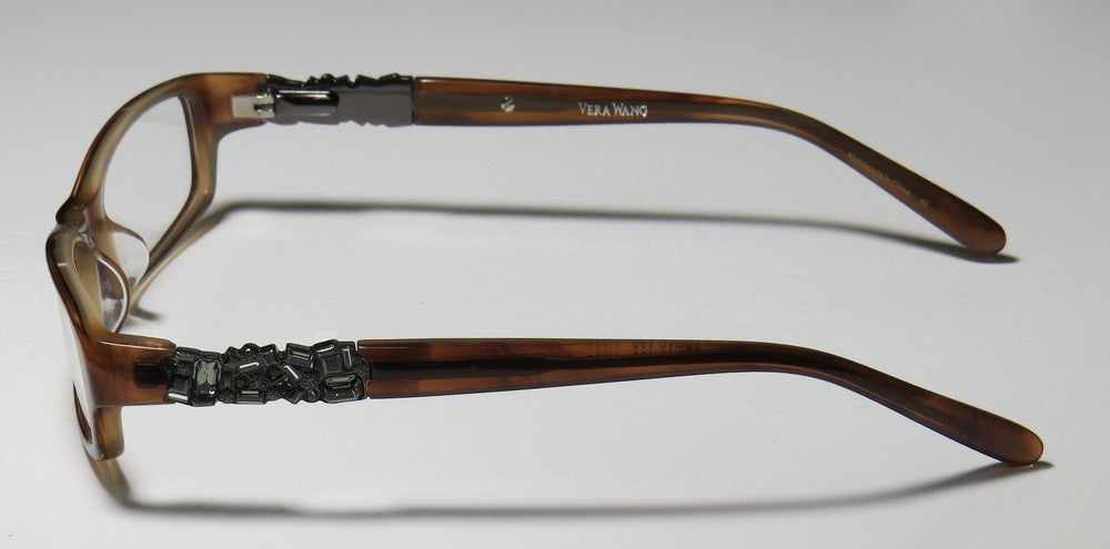 NEW VERA WANG V083 WOMENS/LADIES DESIGNER FULL-RIM SUN SUEDE FRAME DEMO LENSES 50-16-130 FLEXIBLE HINGES EYEGLASSES/EYE GLASSES