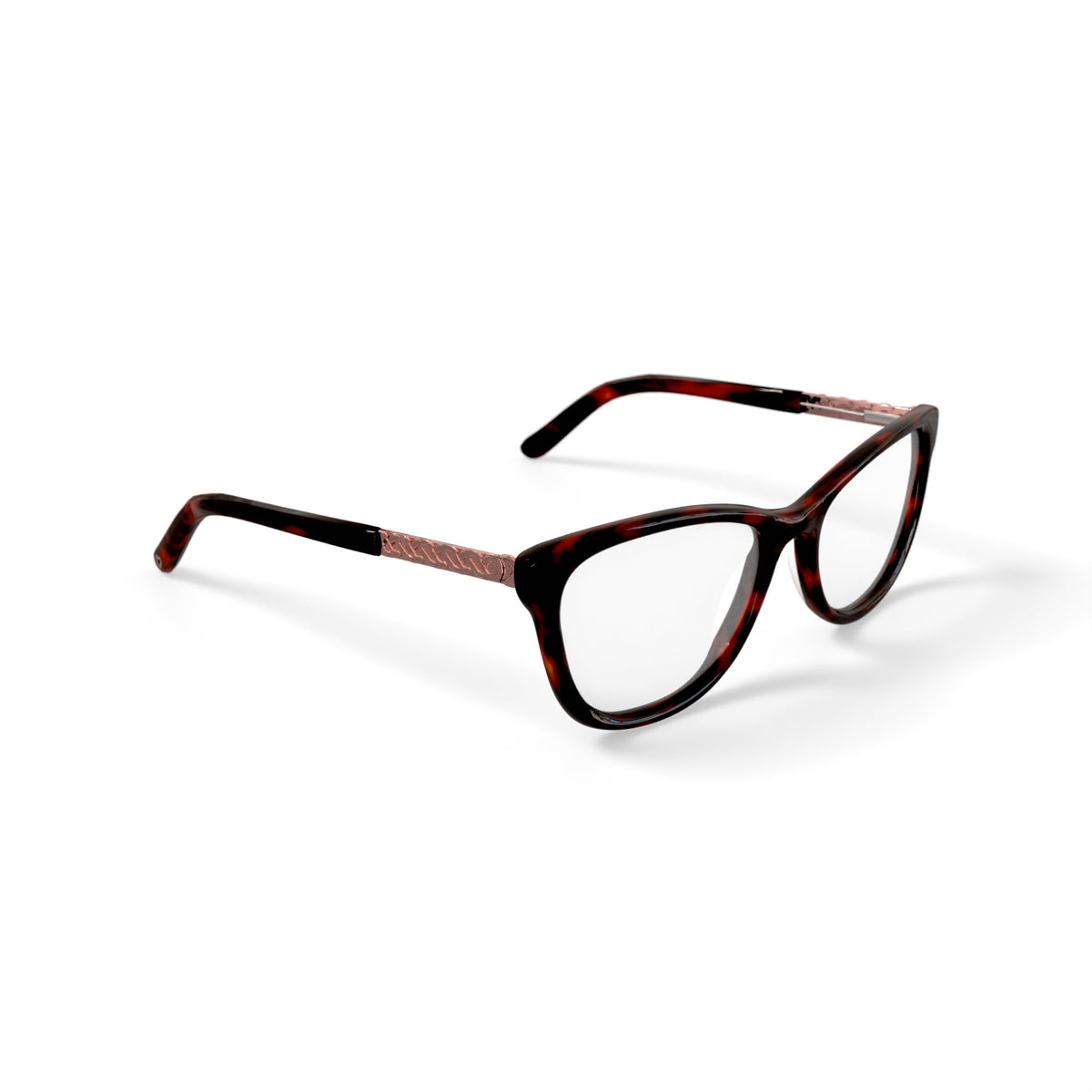 Women's HC269 Cat Eye Prescription Eyeglasses with Case, Brown Tortoise