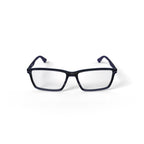  Unisex Size 55 Rectangular Prescription Eyeglasses with Case, Transparent Grey/Demo Lens