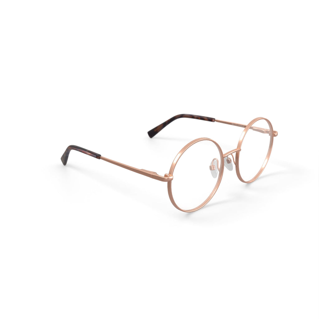 Keo Womens Kylo Round Prescription Eyeglasses with Case, Gold