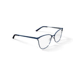 Women's Chloe Square Prescription Eyeglasses with Case, Blue/Silver