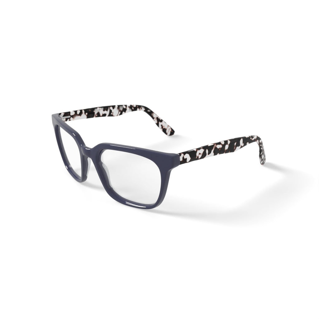 M America Women's Irving Square Prescription Eyeglasses with Case, Blue