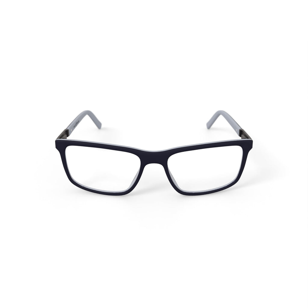 Mens HV704F Rectangular Prescription Eyeglasses with Case, Navy