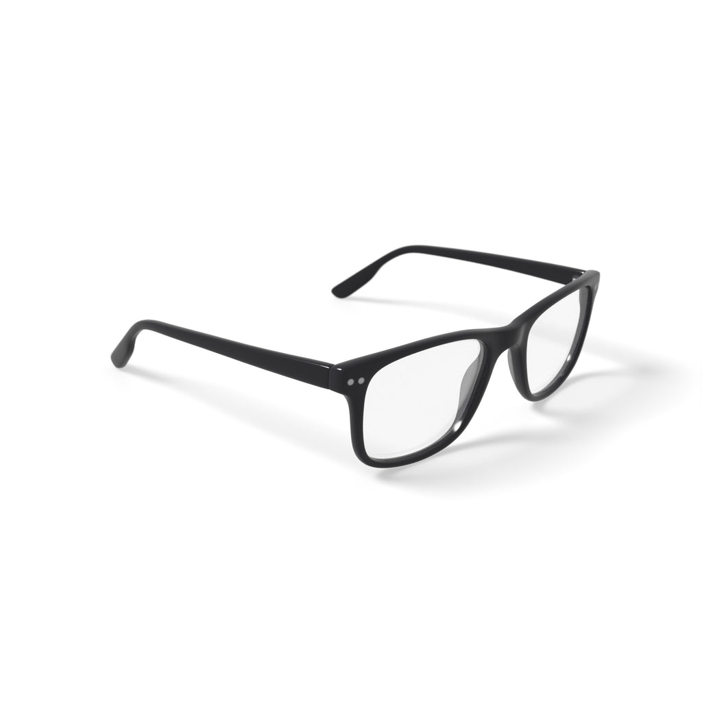 M America Men's MU111 Square Prescription Eyeglasses with Case, Black