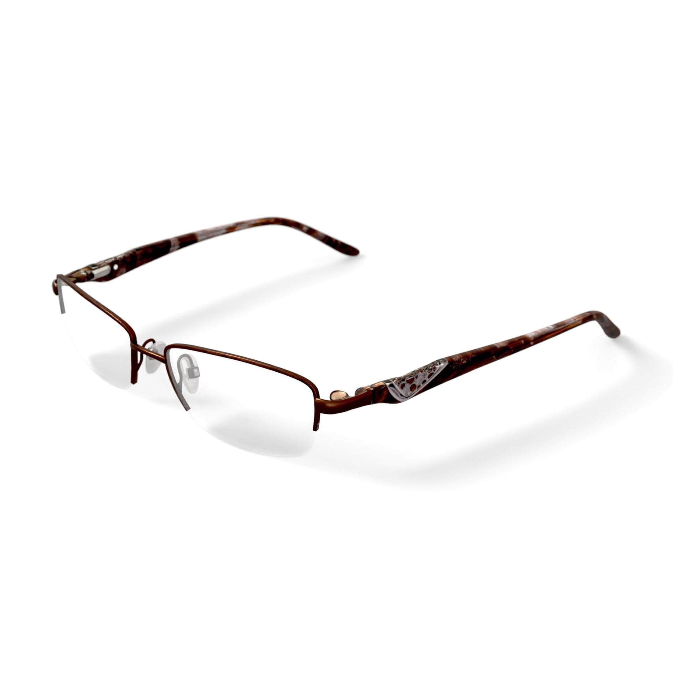 Women's S3208 Rectangular Prescription Eyeglasses with Case, Brown