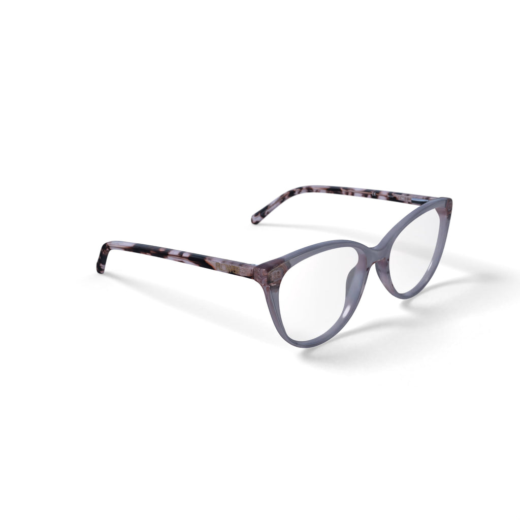 Flower Women's Rose Prescription Eyeglasses with Case, Nude Crystal