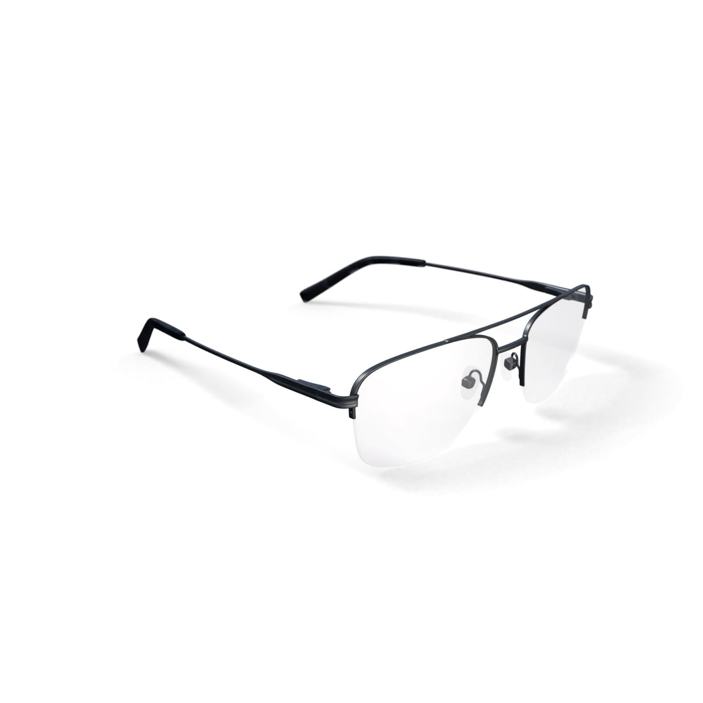 Men's Bashiri Square Prescription Eyeglasses with Case, Grey