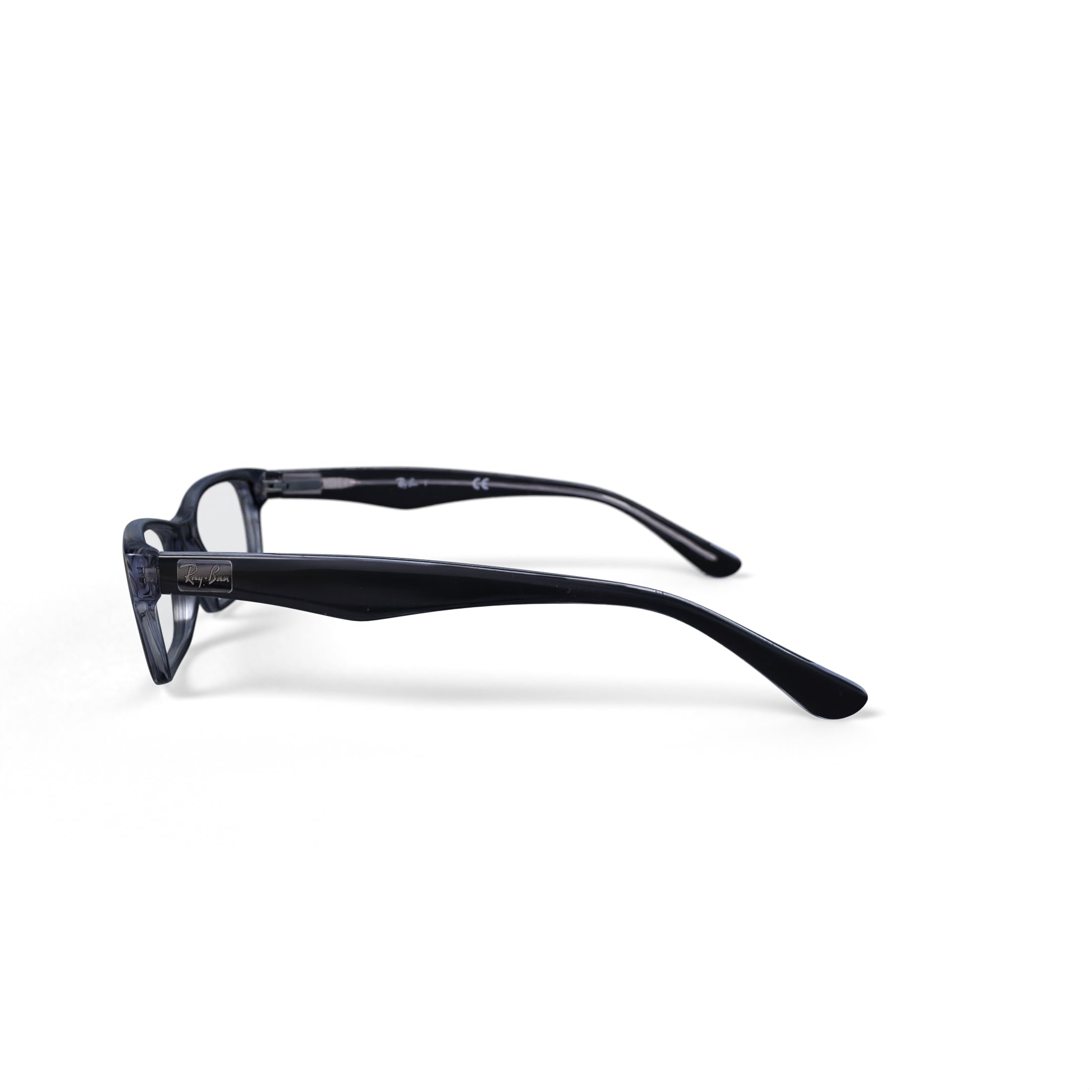  Women's Size 52 Square RB5206 Optics Prescription Eyeglasses with Case, Black On Transparent