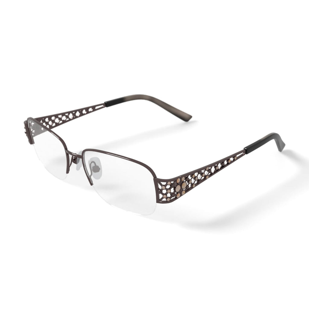 Women's WLO320 Square Square Prescription Eyeglasses with Case, Brown