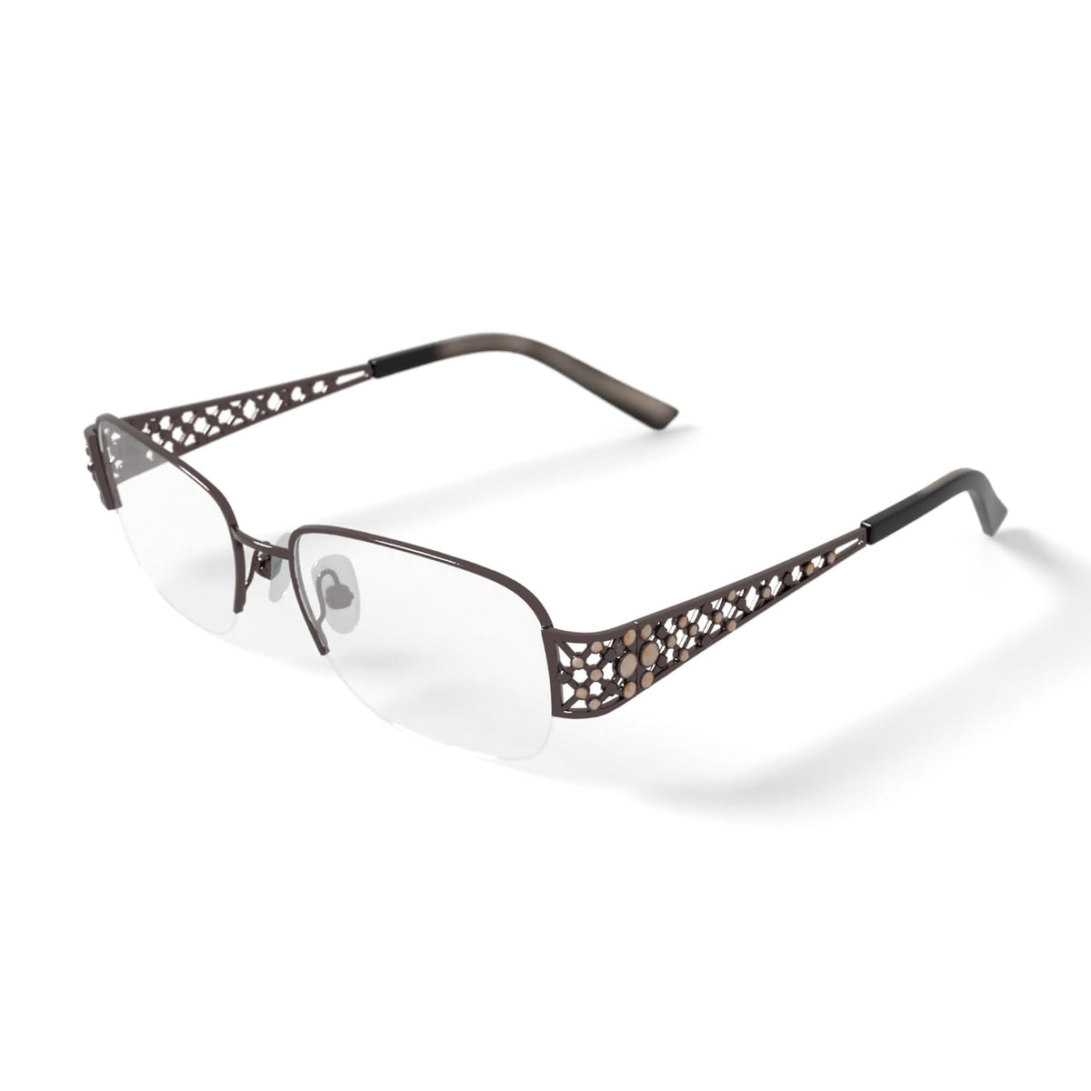 Women's WLO320 Square Square Prescription Eyeglasses with Case, Brown