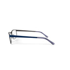 TiFlex Men's T1708 Rectangular Rectangular Prescription Eyeglasses with Case, Navy/Gunmetal