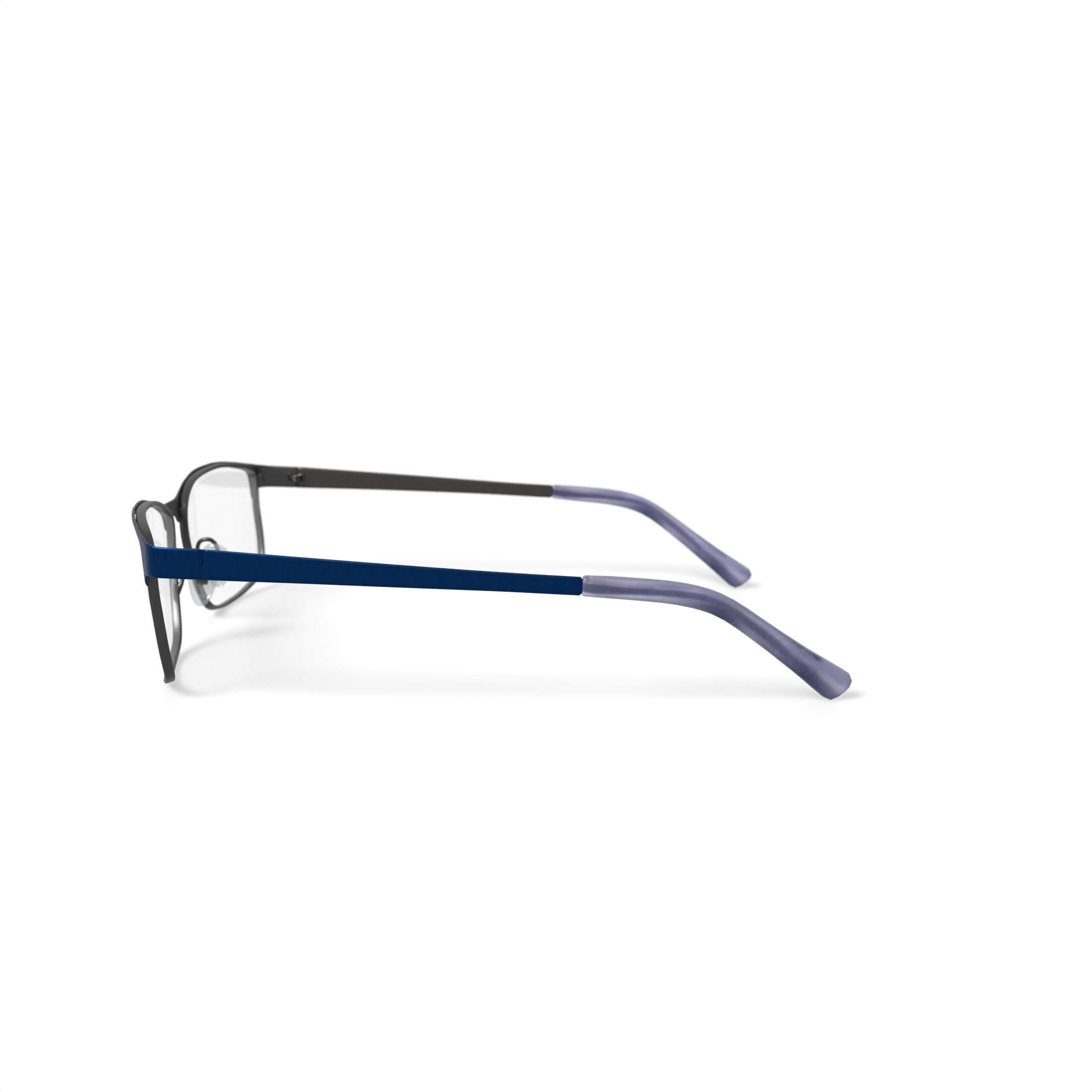 TiFlex Men's T1708 Rectangular Rectangular Prescription Eyeglasses with Case, Navy/Gunmetal