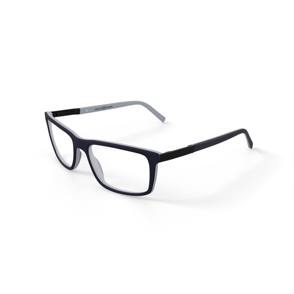 Mens HV704F Rectangular Prescription Eyeglasses with Case, Navy