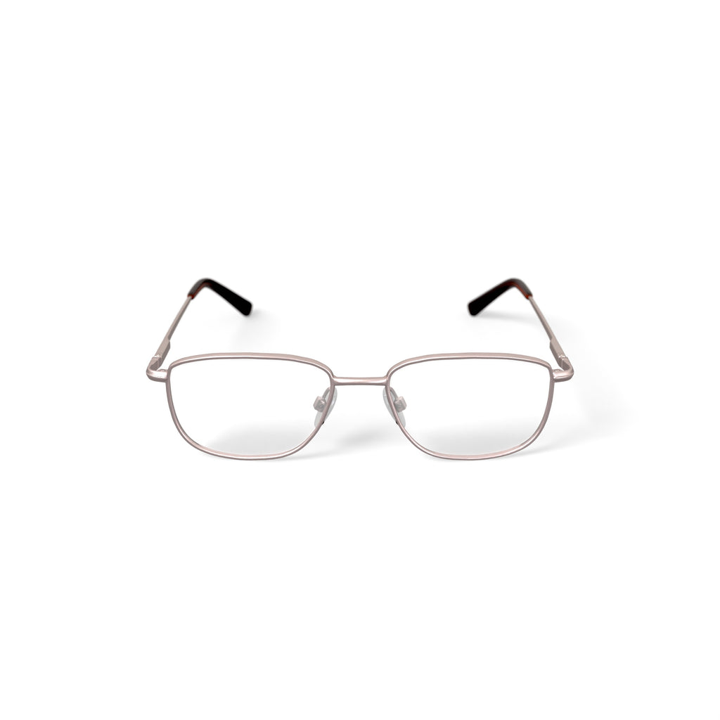 Men's Colonel Square Prescription Eyeglasses with Case, Gold