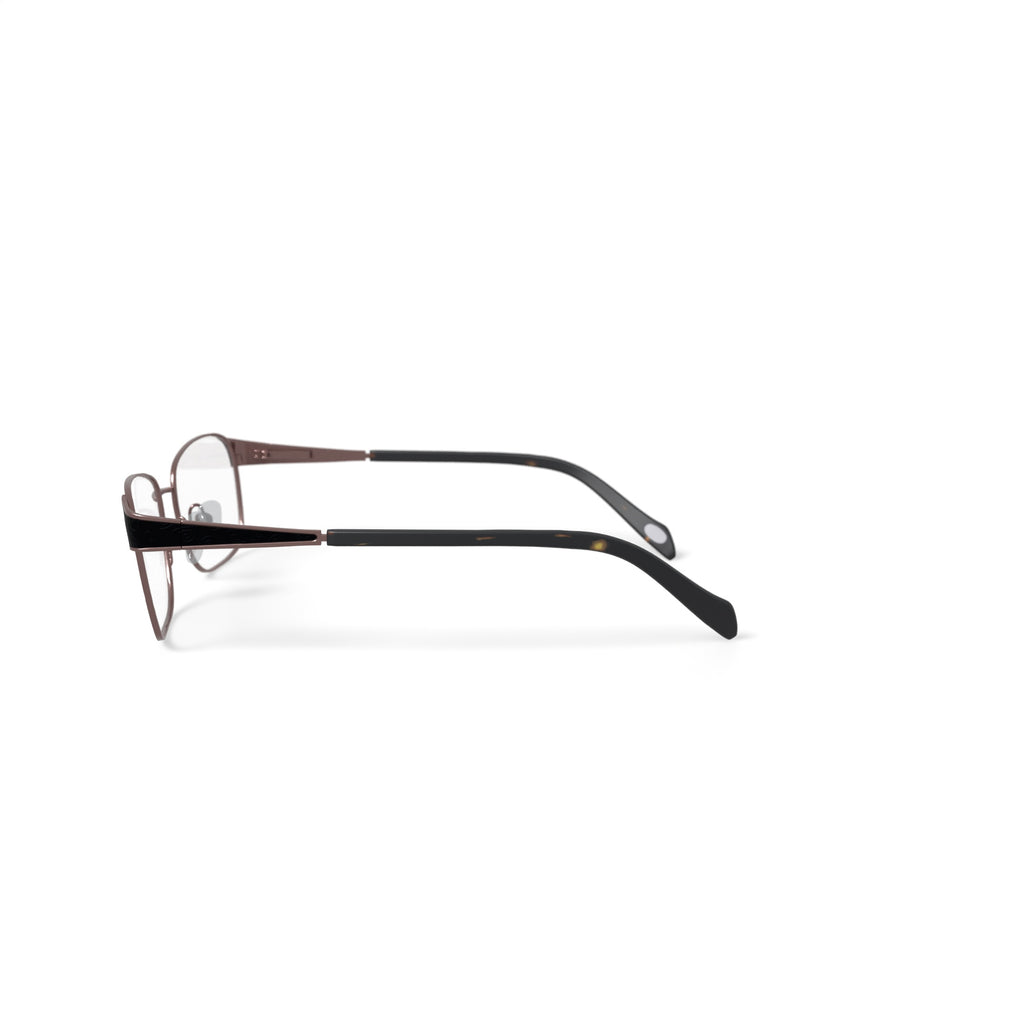 Women's Victoria Rectangular Prescription Eyeglasses with Case, Bronze/Tort