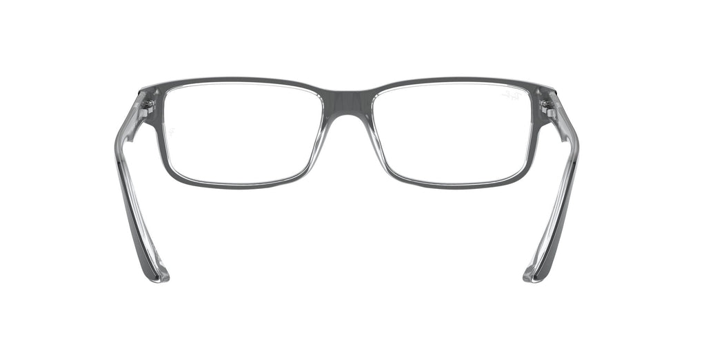  Unisex Size 54 Square RB5245 Optics Prescription Eyeglasses with Case, Black On Transparent