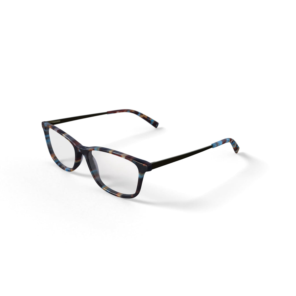 Women's Sweet as Pie Rectangular Prescription Eyeglasses with Case, Blue Tortoise