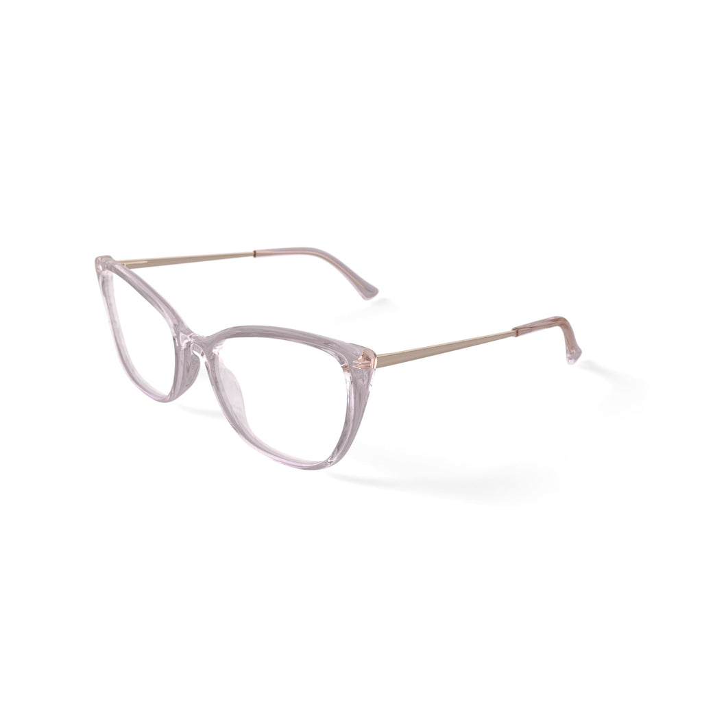 Women's MV007 Whitney Cat Eye Prescription Eyeglasses with Case, Crystal Brown