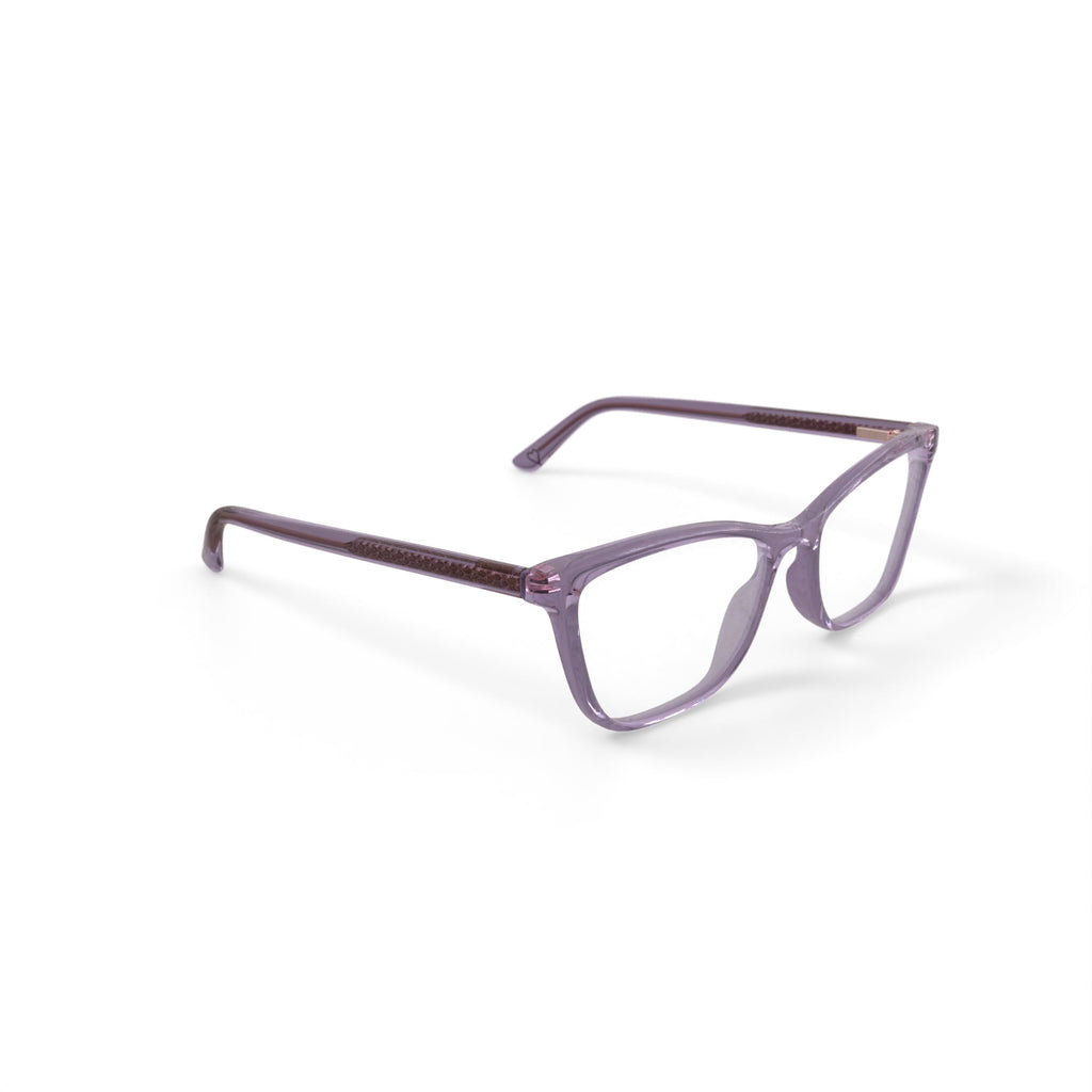 Women's HCV16 Square Prescription Eyeglasses with Case, Crystal Pink