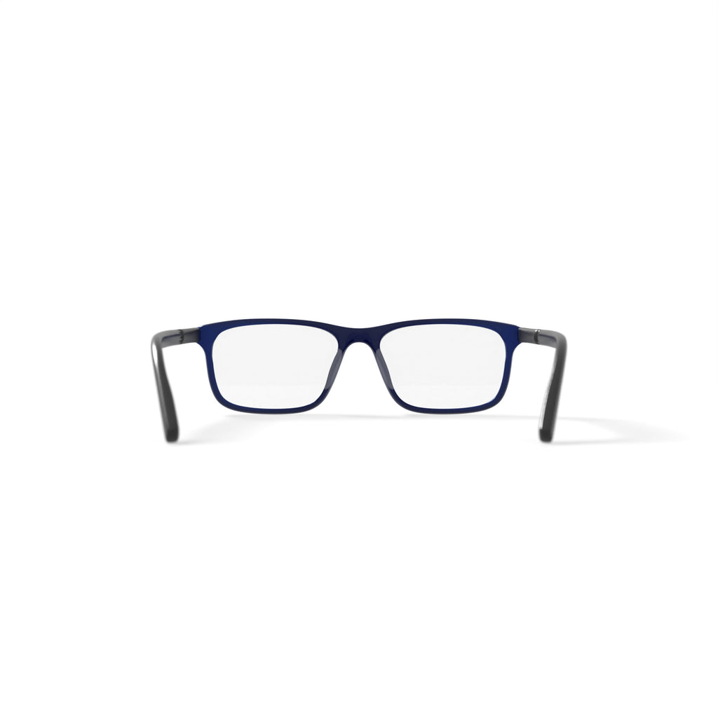 Men's M0501 Square Prescription Eyeglasses with Case, Navy Blue