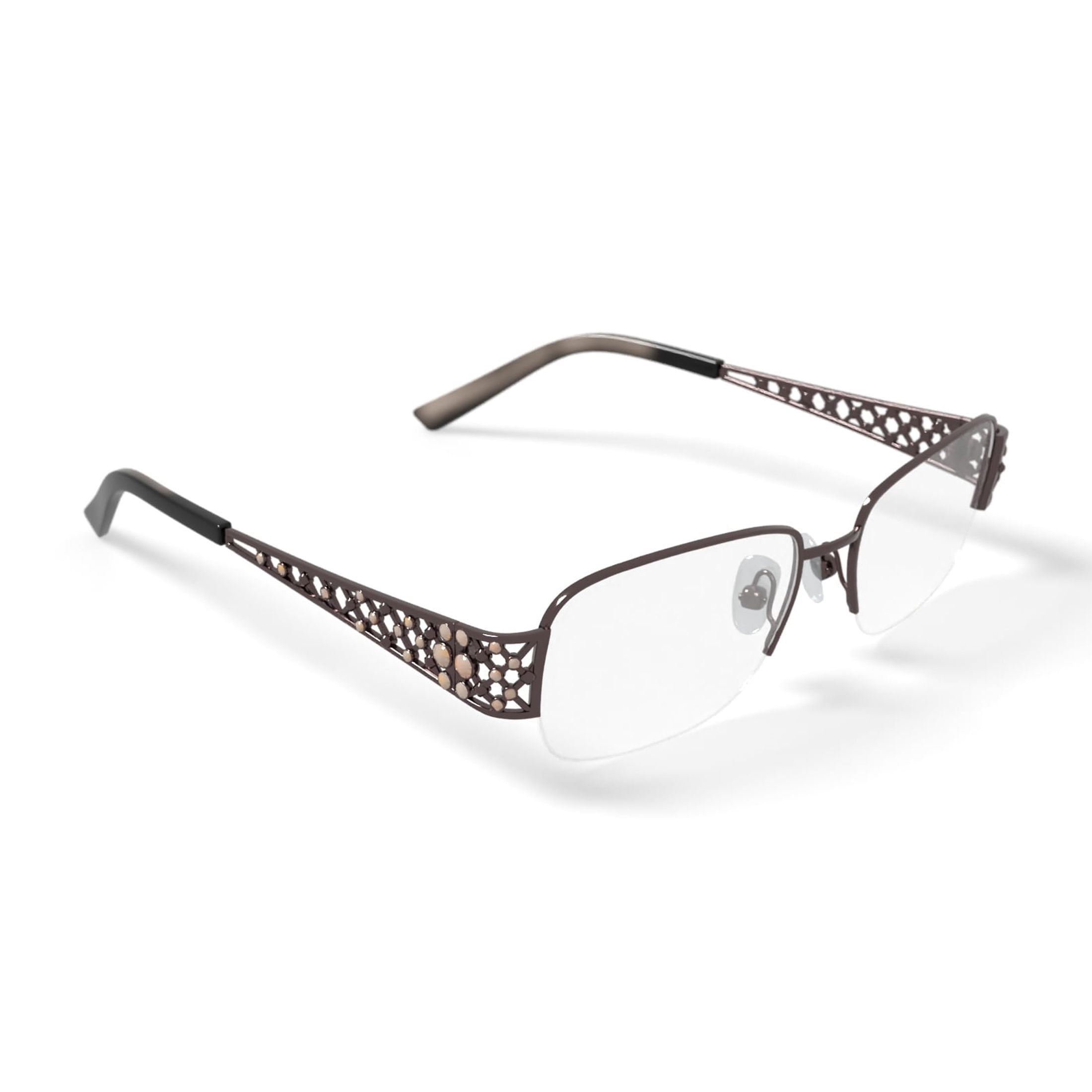 Women's WLO320 Square Square Prescription Eyeglasses with Case, Brown