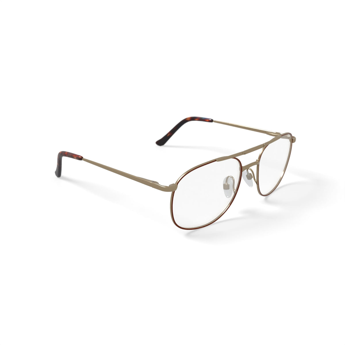 Via Milano Men's Tremont Round Prescription Eyeglasses with Case, Brown/Gold