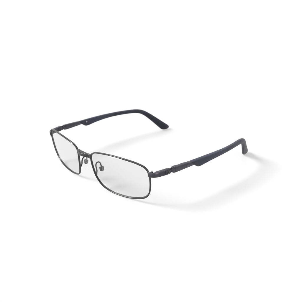 Men's EC316 Rectangular Prescription Eyeglasses with Case, Gray